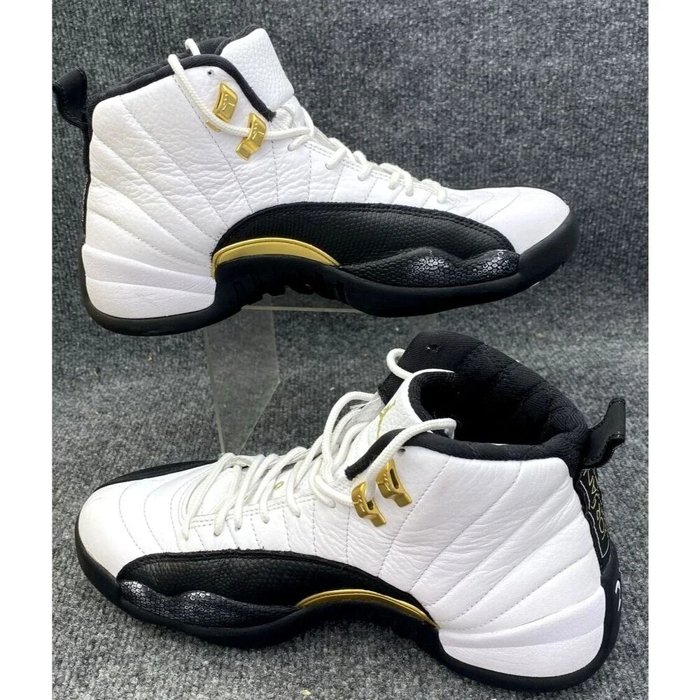 Air Jordan 12 Retro Royalty Taxi White Black Gold CT8013-170 Men Size 9 Mid Top